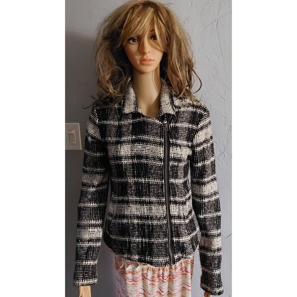 Lucky Brand Moto Jacket,Women S,Pockers,Zipper,cotton, Acrylic,16.5 Inch Of Arm - Picture 2 of 12